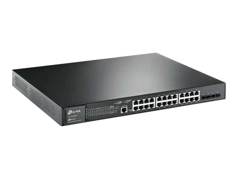 TP-Link JetStream TL-SG3428XMP V3.6 - Switch - L2+ - managed - 24 x 10/100/1000 (PoE+) + 4 x 10 Gigabit SFP+ - an Rack montierbar - PoE+ (384 W)