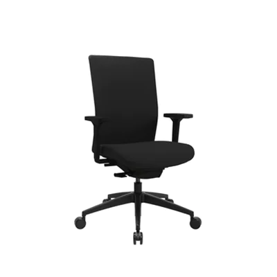 TOPSTAR Bürodrehstuhl Sitness AirWork (P) AGR 45-57cm Synchronmechanik Rolle hart gebremst (für Teppichboden) Kunststoff schwarz