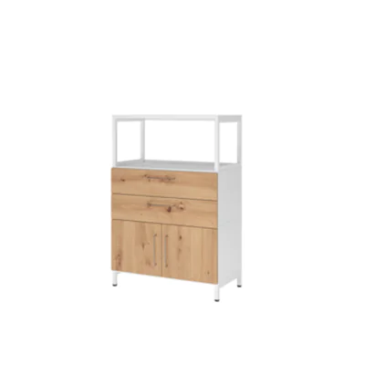 Hammerbacher Regalschrank FlexWall 800 x 1.180 x 417 mm (B x H x T) Flügeltür ohne Rollen Holz