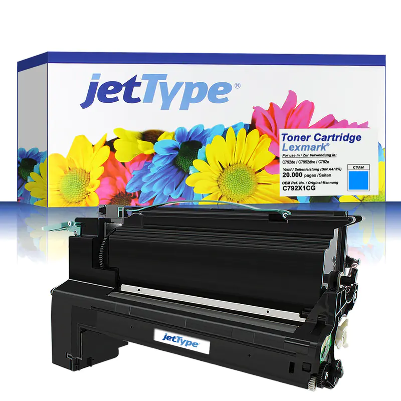 jetType Toner kompatibel zu Lexmark C792X1CG cyan 20.000 Seiten 1 Stück