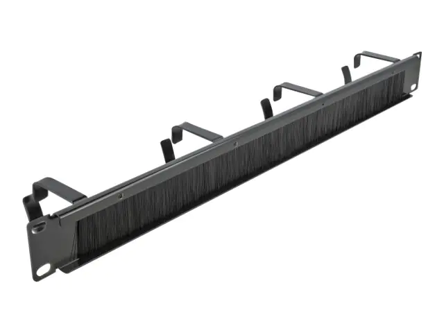 Delock Cable Management Brush Strip with 4 hooks - Kabelführungspanel mit Bürste - Schwarz - 1U - 48.3 cm (19") 66489