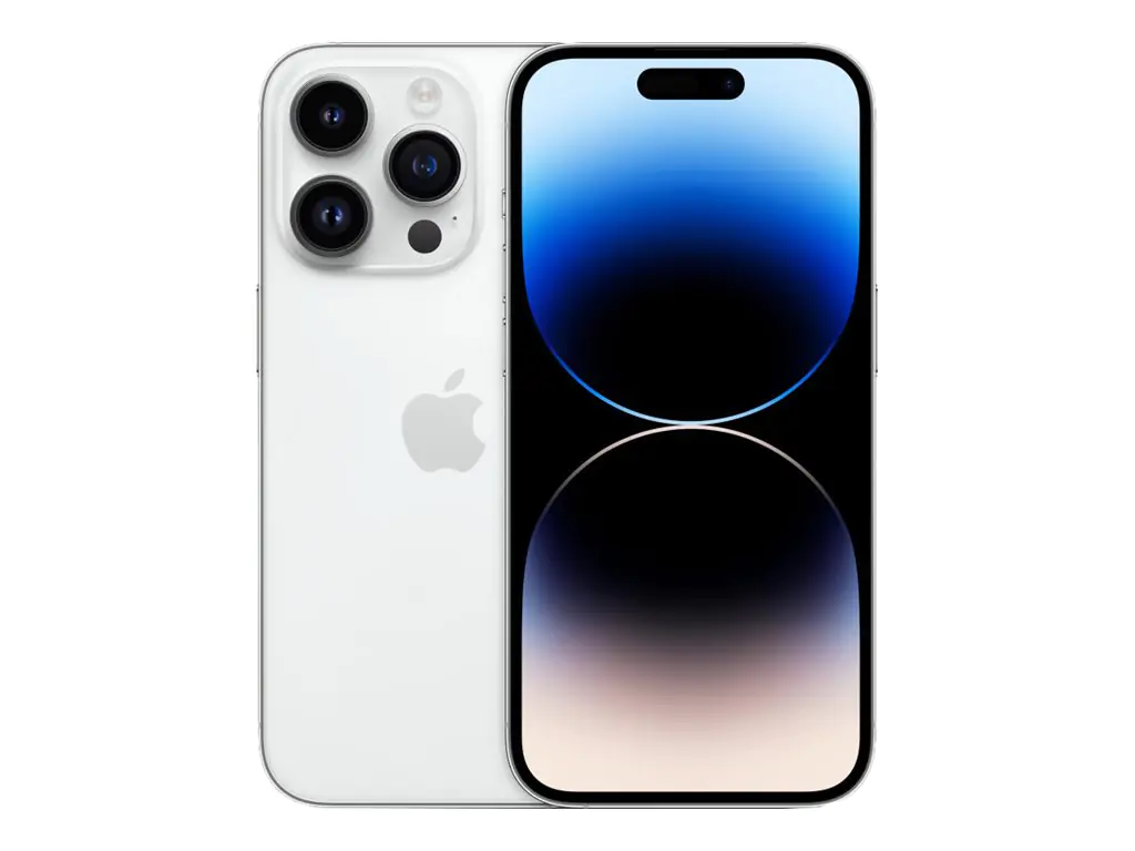 Apple iPhone 14 Pro - 5G Smartphone - Dual-SIM / Interner Speicher 256 GB - OLED-Display - 6.1" - 2556 x 1179 Pixel (120 Hz) - Triple-Kamera 48 MP, 12 MP, 12 MP - front camera 12 MP - Silber