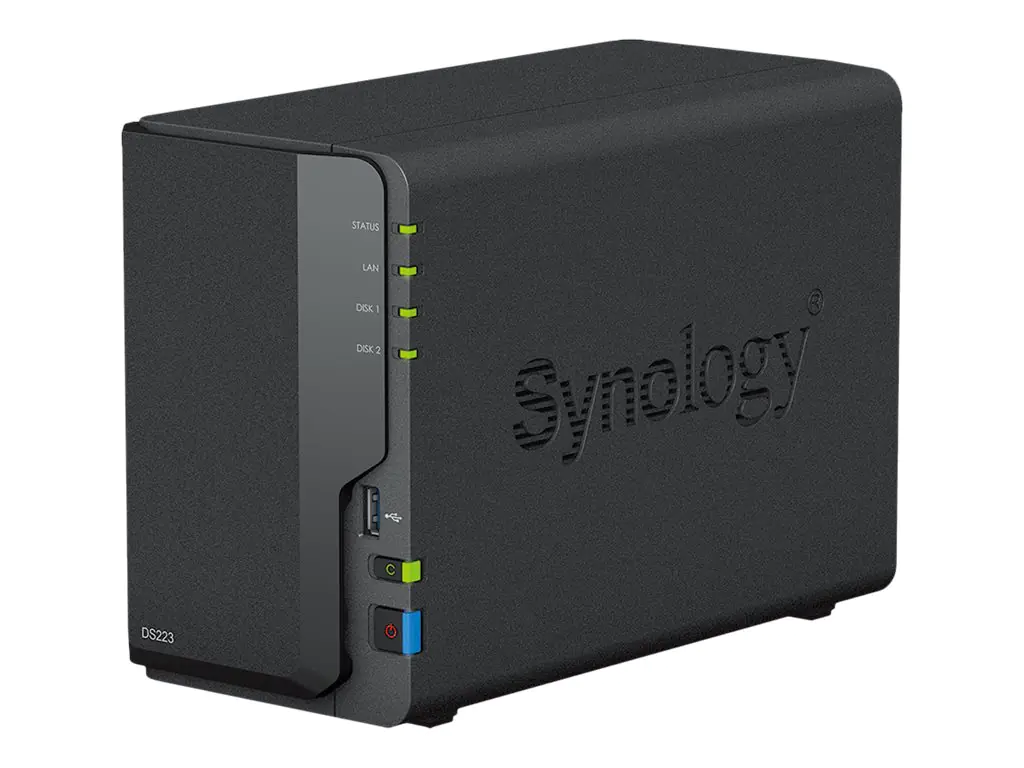 Synology Disk Station DS223 - NAS-Server - 2 Schächte - SATA 6Gb/s - RAID RAID 0, 1, JBOD - RAM 2 GB - Gigabit Ethernet - iSCSI Support