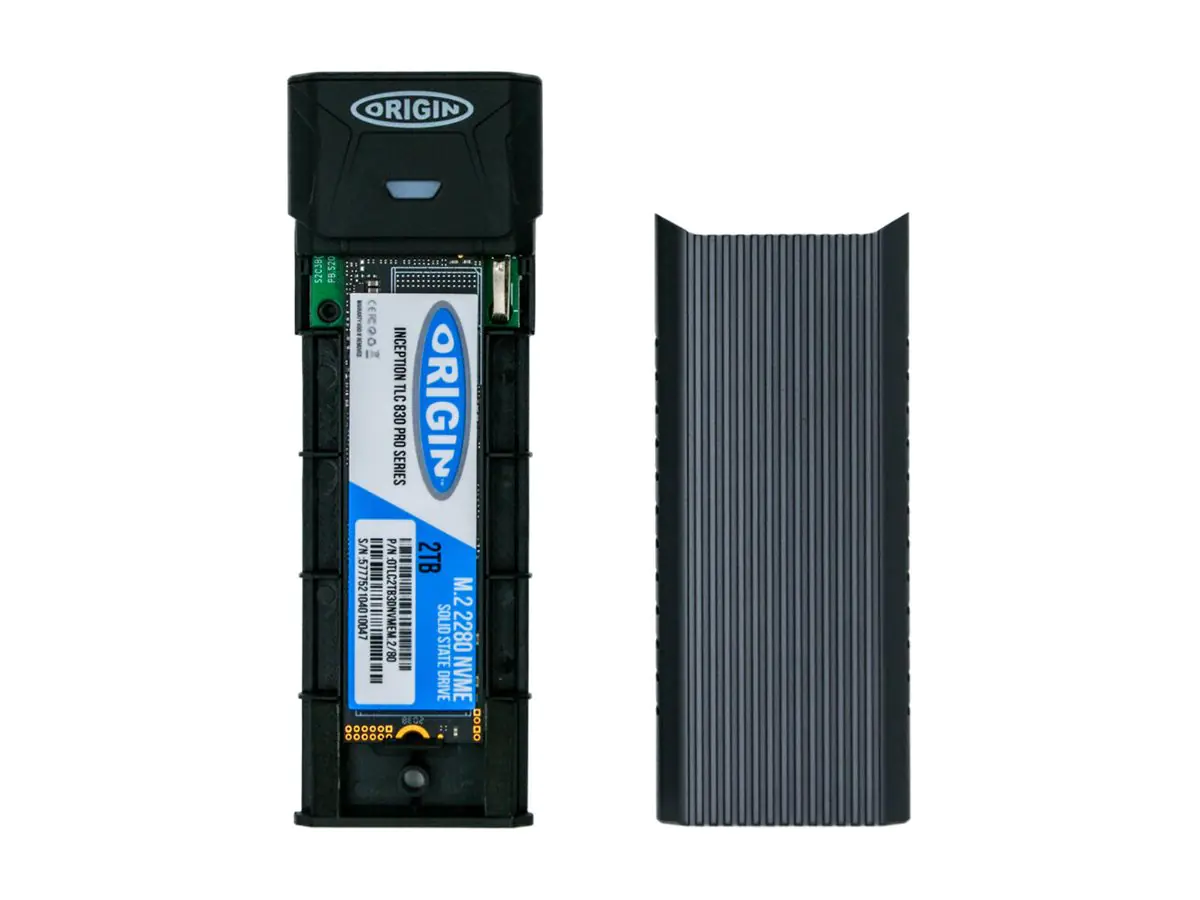 Origin Storage Inception E840 Pro - SSD - 2 TB - extern (tragbar) - M.2 2280 - USB 3.2 Gen 2 (USB-C Steckverbinder) - Space-grau