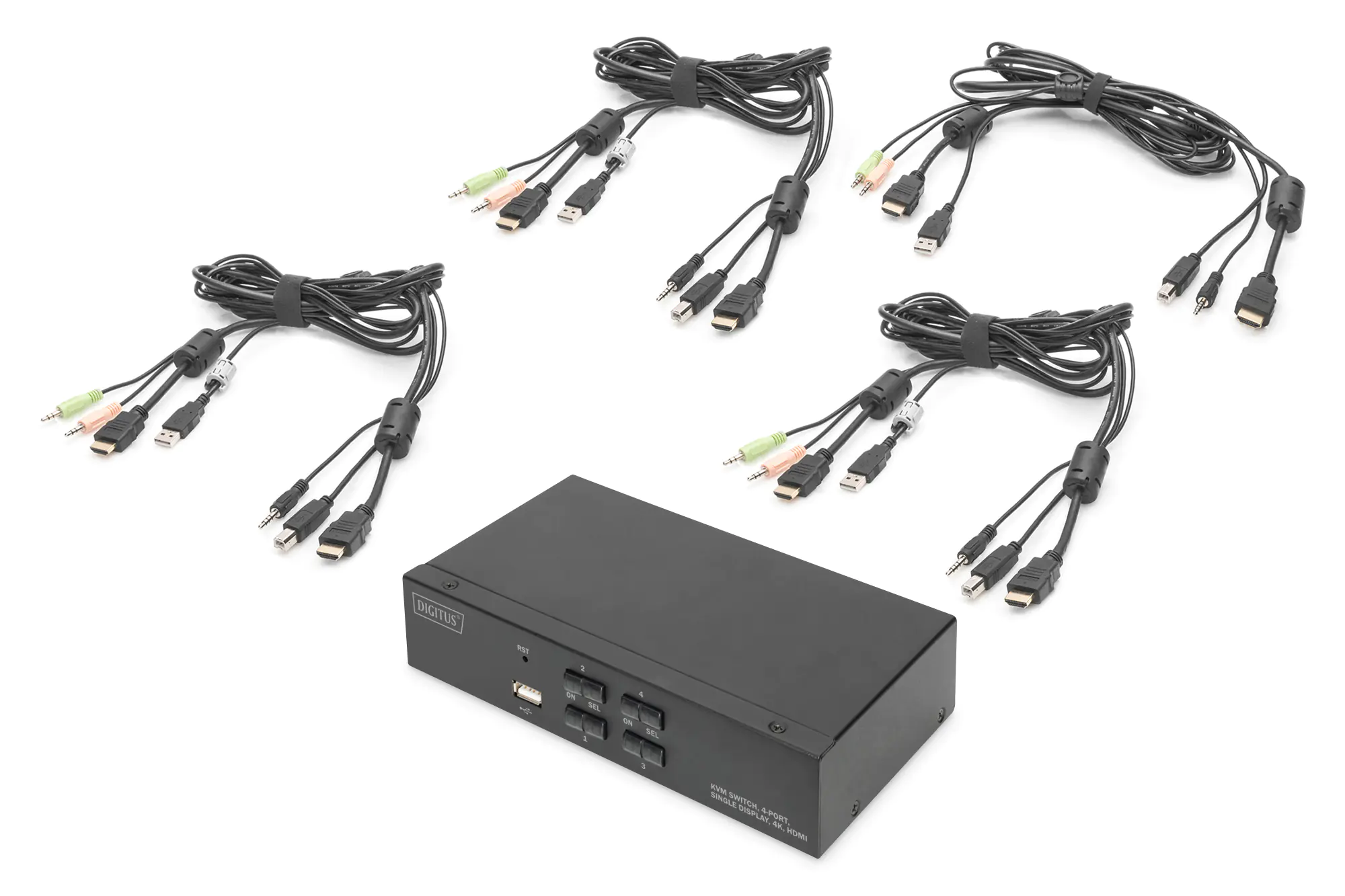 DIGITUS KVM-Switch, 4-Port, Single-Display, 4K, HDMI® DS-12880