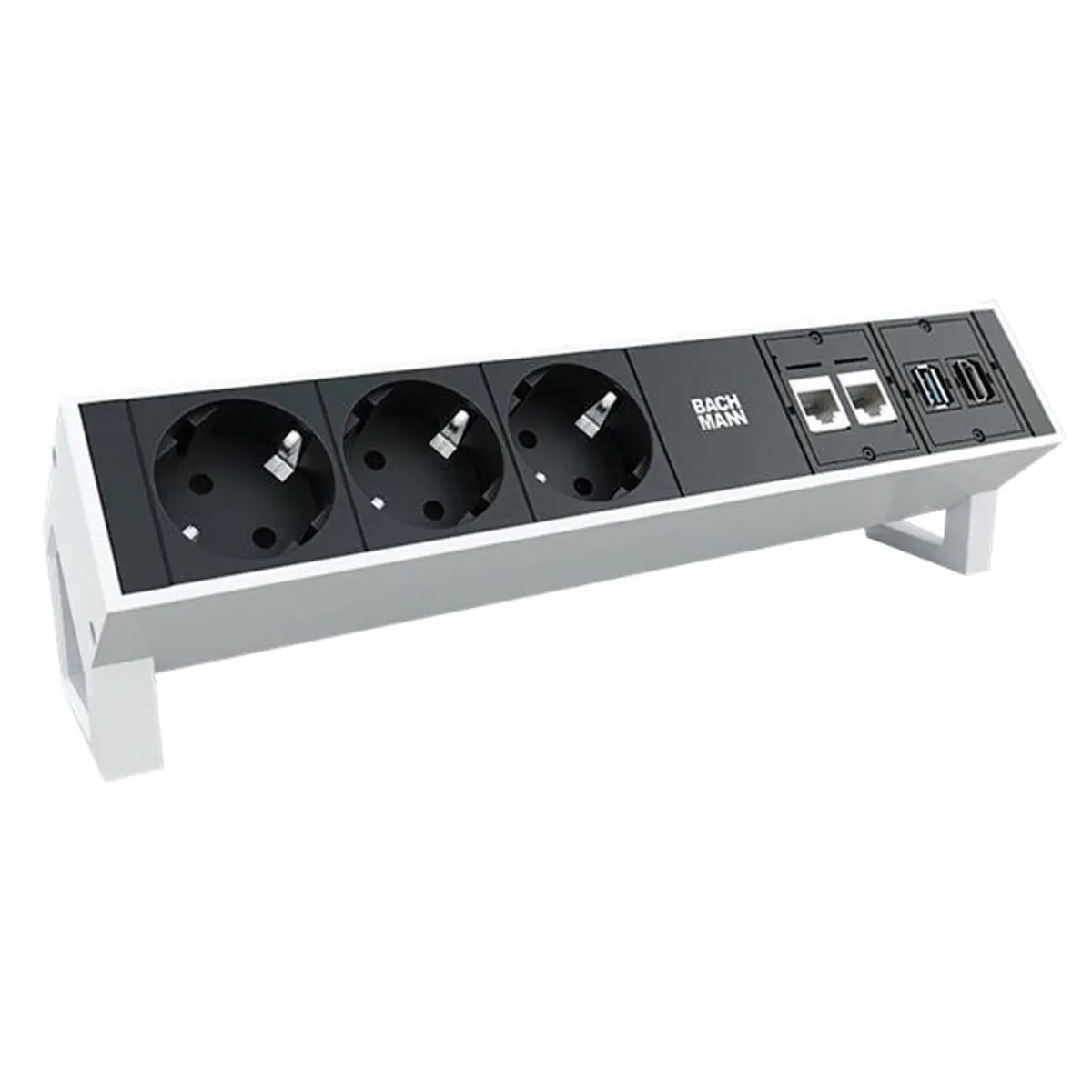 Bachmann DESK 2 - Steckdosenleiste - Eingabe, Eingang GST18i3 - Ausgangsanschlüsse: 3 - Deutschland - RAL 9010