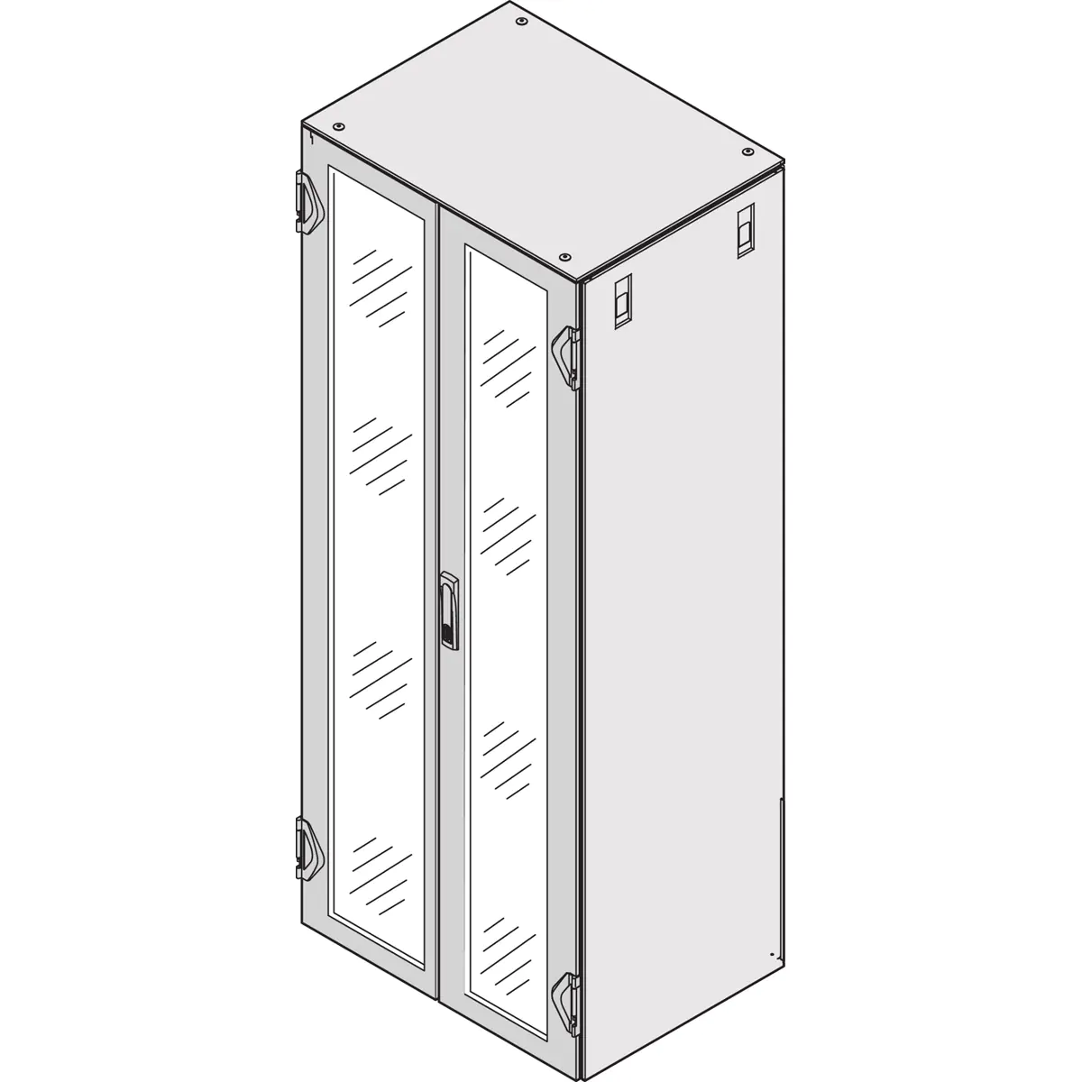 SCHROFF 22130672 19 Zoll Netzwerkschrank -Doppelsichttür Lichtgrau (RAL 7035)