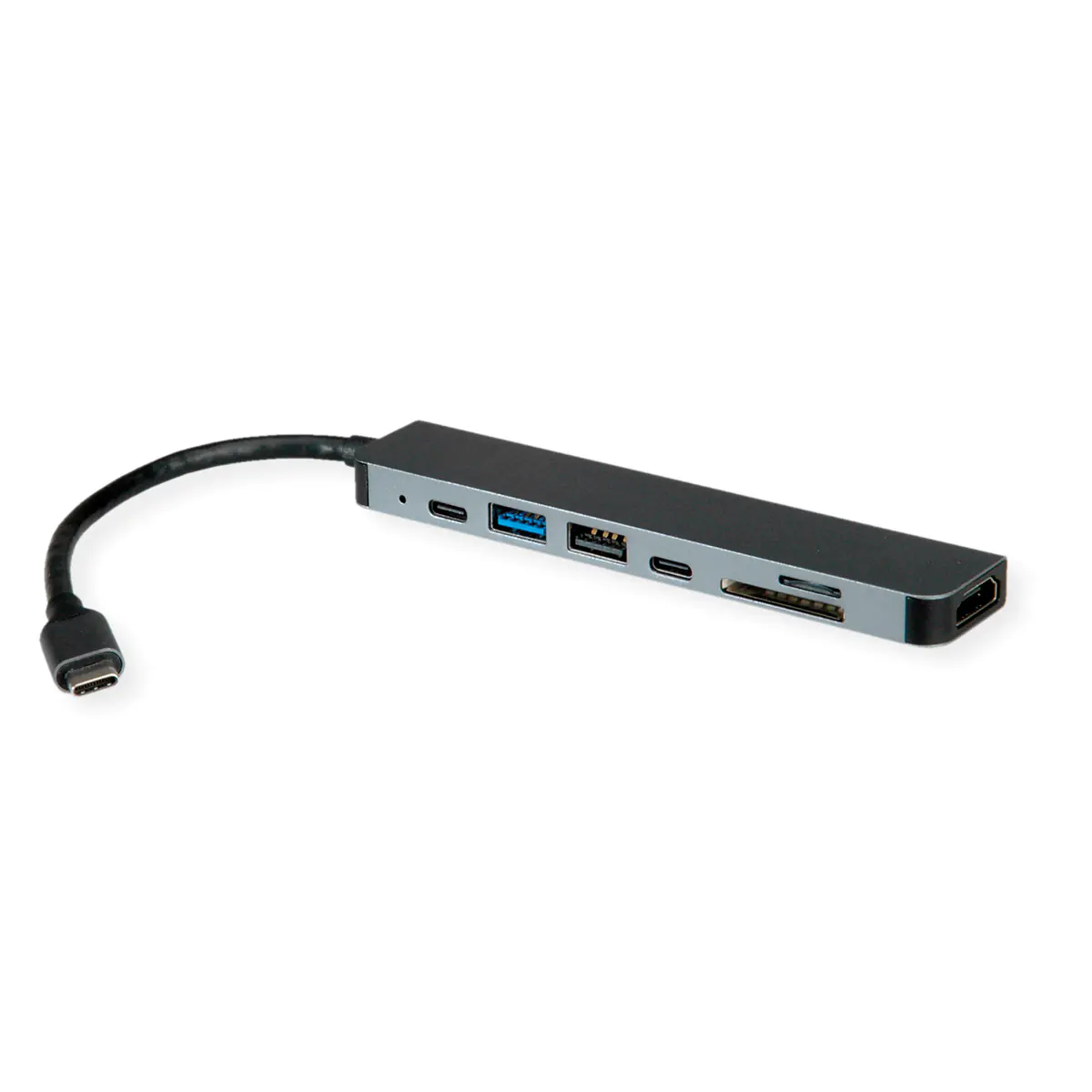 ROLINE USB-C Dock HDMI+ 2xA+1xC 1xTF/SD+1xC PD 4K60 - Digital/Daten ROLINE USB-C Dock HDMI+ 2xA+1xC 1xTF/SD+1xC PD 4K60 - Digital/Daten
