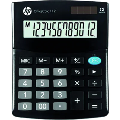 HP Tischrechner OfficeCalc 112 101 x 33 x 125 mm (B x H x T) Solar-Energie, Batterie schwarz