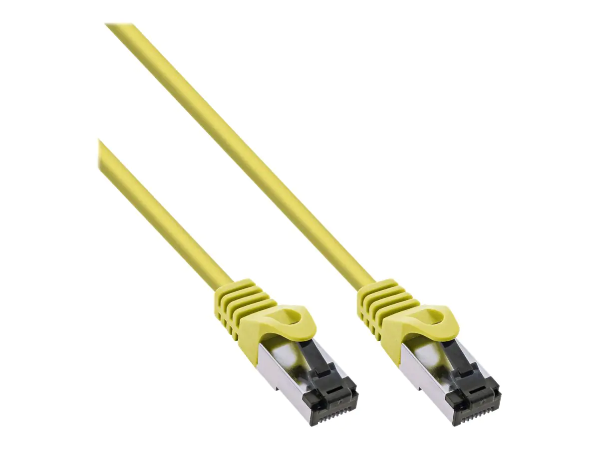 InLine - Patch-Kabel - RJ-45 (M) zu RJ-45 (M) - 7.5 m - SFTP, PiMF - CAT 8.1 - IEEE 802.3af/IEEE 802.3at - halogenfrei, geformt, rund, ohne Haken - Gelb