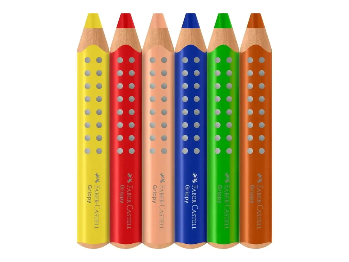 Faber-Castell Buntstift Grippy 110630 sort 6St