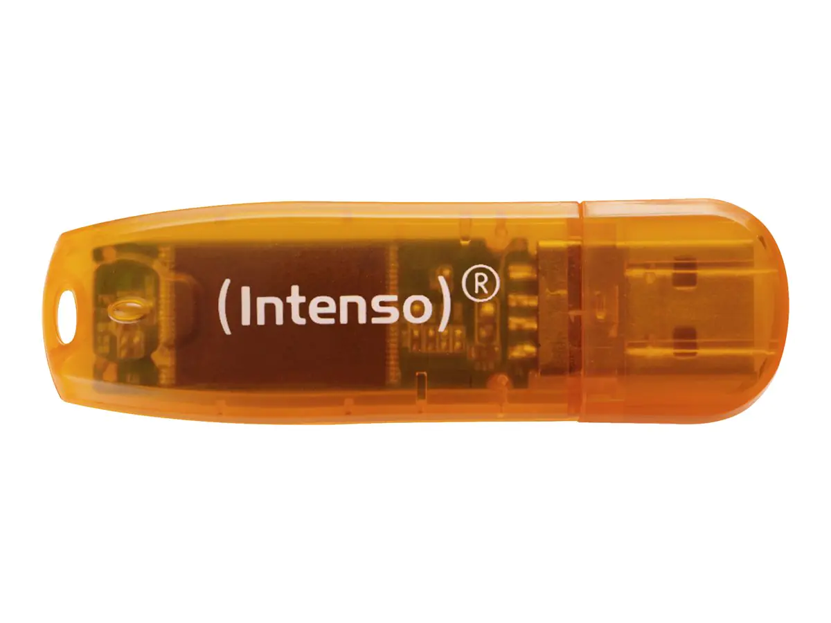 Intenso Rainbow Line - USB-Flash-Laufwerk - 64 GB - USB 2.0 - orange (Packung mit 2)