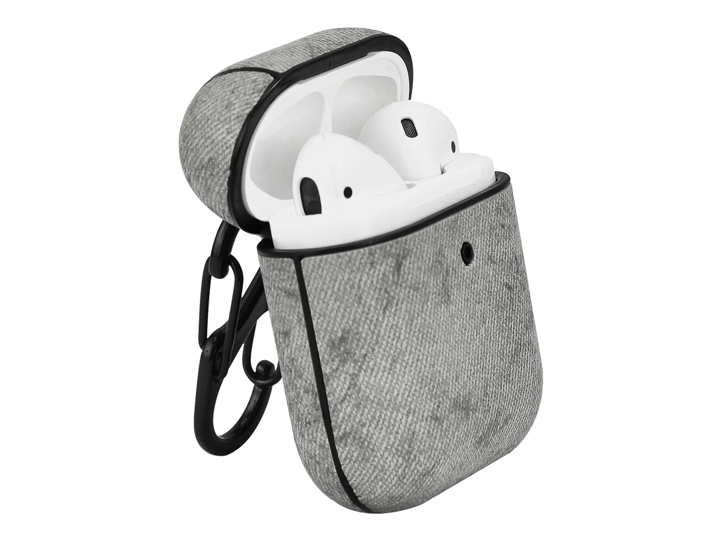 TERRATEC Air Box - Tasche für Kopfhöhrer - Polycarbonat - Fabric Gray - für Apple AirPods (1. Generation, 2. Generation)
