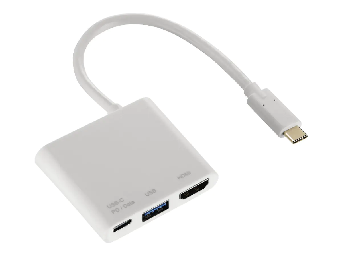 Hama 3in1 USB-C Multiport Adapter - USB-C (M) bis USB-C (W), USB-A (W), HDMI (W) - 00135728