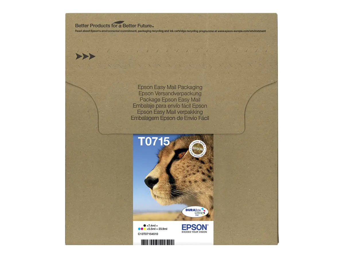 Epson T071 Easy Mail Packaging - 4er-Pack - 23.9 ml - Schwarz, Gelb, Cyan, Magenta - Original - Box - Tintenpatrone - für Stylus DX9400, SX115, SX210, SX215, SX218, SX415, SX515, SX610; Stylus Office BX310, BX610