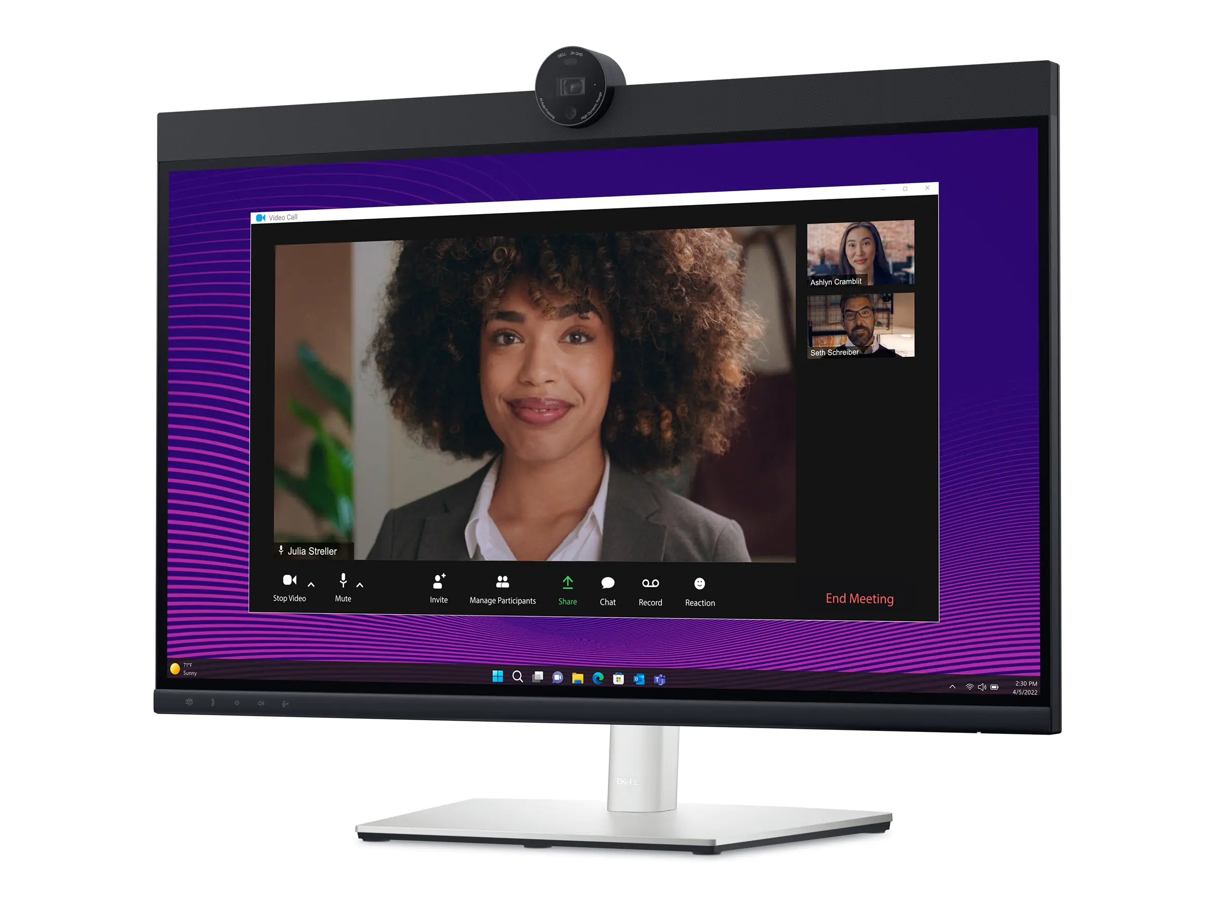 Dell 27 Video Conferencing Monitor P2724DEB - LED-Monitor - 68.6 cm (27") - 2560 x 1440 QHD @ 60 Hz - IPS - 350 cd/m² - 1000:1 - 5 ms - HDMI, DisplayPort, USB-C - Lautsprecher - BTO - mit 3 Jahre erweiterte Basisaustauschgewährleistung