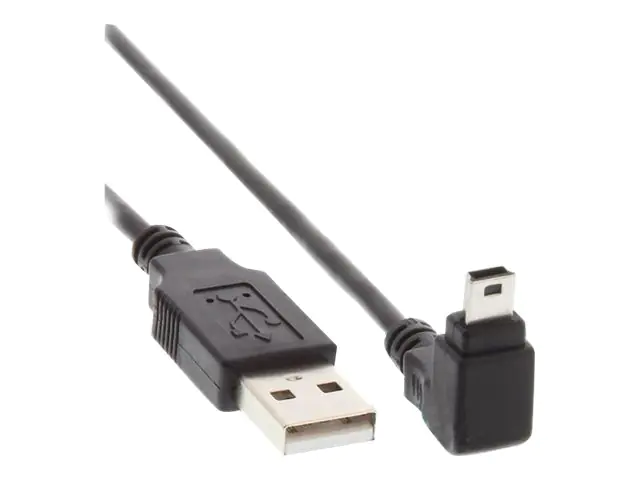 InLine - USB-Kabel - Mini-USB, Typ B (M) zu USB (M) - 2 m - 90° Stecker - Schwarz