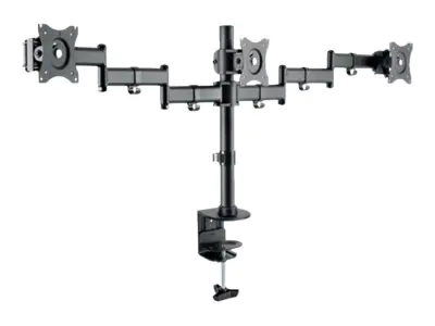HAGOR HA KB - Befestigungskit (Tischmontage, Klammer) - zwei Gelenkarme - für 3 LCD-Anzeigen - Schwarz - Bildschirmgröße: 38-68 cm (15"-27")