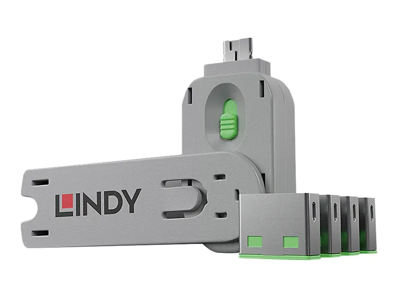 Lindy USB Port Blocker - USB-Portblocker - Blau (Packung mit 4) Lindy USB Port Blocker - USB-Portblocker - Blau (Packung mit 4)