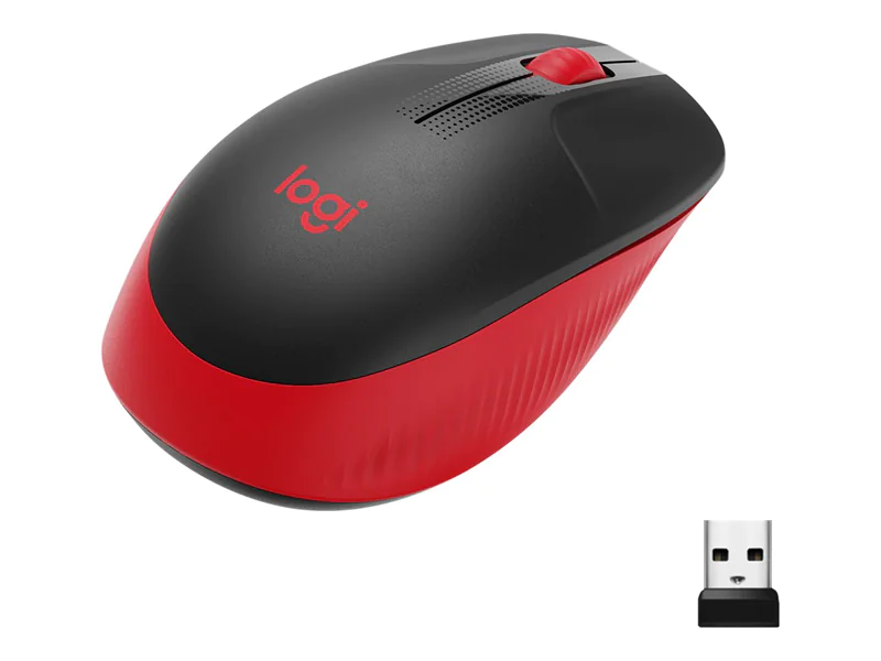 Logitech M190 - Maus - optisch - 3 Tasten - kabellos - kabelloser Empfänger (USB) - Rot Logitech M190 - Maus - optisch - 3 Tasten - kabellos - kabelloser Empfänger (USB) - Rot