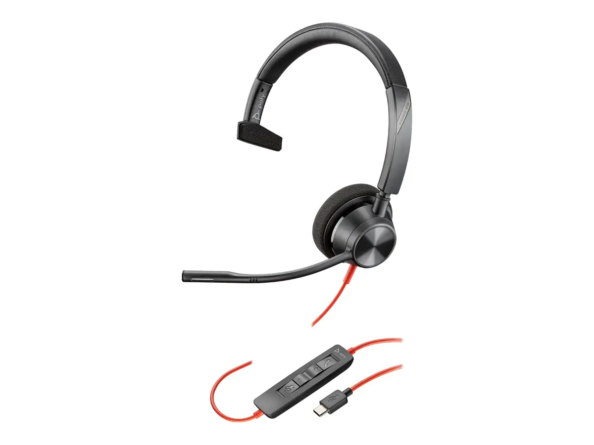 Poly Blackwire 3310 - Blackwire 3300 series - Headset - On-Ear - kabelgebunden - USB-C - Schwarz - UC-zertifiziert Poly Blackwire 3310 - Blackwire 3300 series - Headset - On-Ear - kabelgebunden - USB-C - Schwarz - UC-zertifiziert