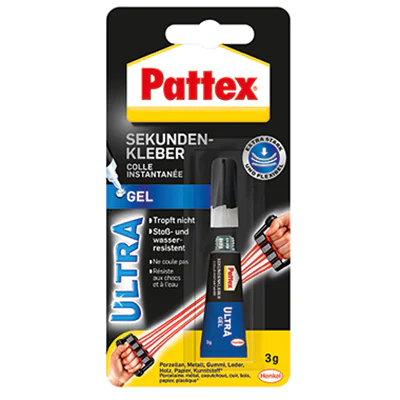 Pattex Sekundenkleber Ultra Gel Gummi, Leder, Keramik, Holz, Pappe Punktdüse 3g Pattex Sekundenkleber Ultra Gel Gummi, Leder, Keramik, Holz, Pappe Punktdüse 3g
