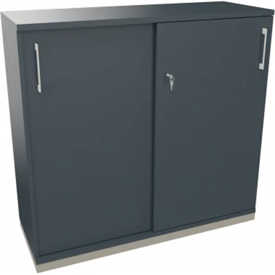 Schiebetürenschrank 3OH B1200xT442xH1133mm si/Lavagrau Schiebetürenschrank 3OH B1200xT442xH1133mm si/Lavagrau