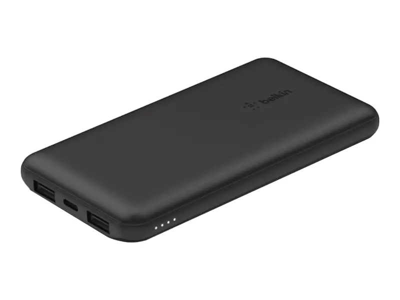 Belkin BoostCharge - Powerbank - 10000 mAh - 15 Watt - 3 Ausgabeanschlussstellen (24 pin USB-C, 2 x USB) - Schwarz