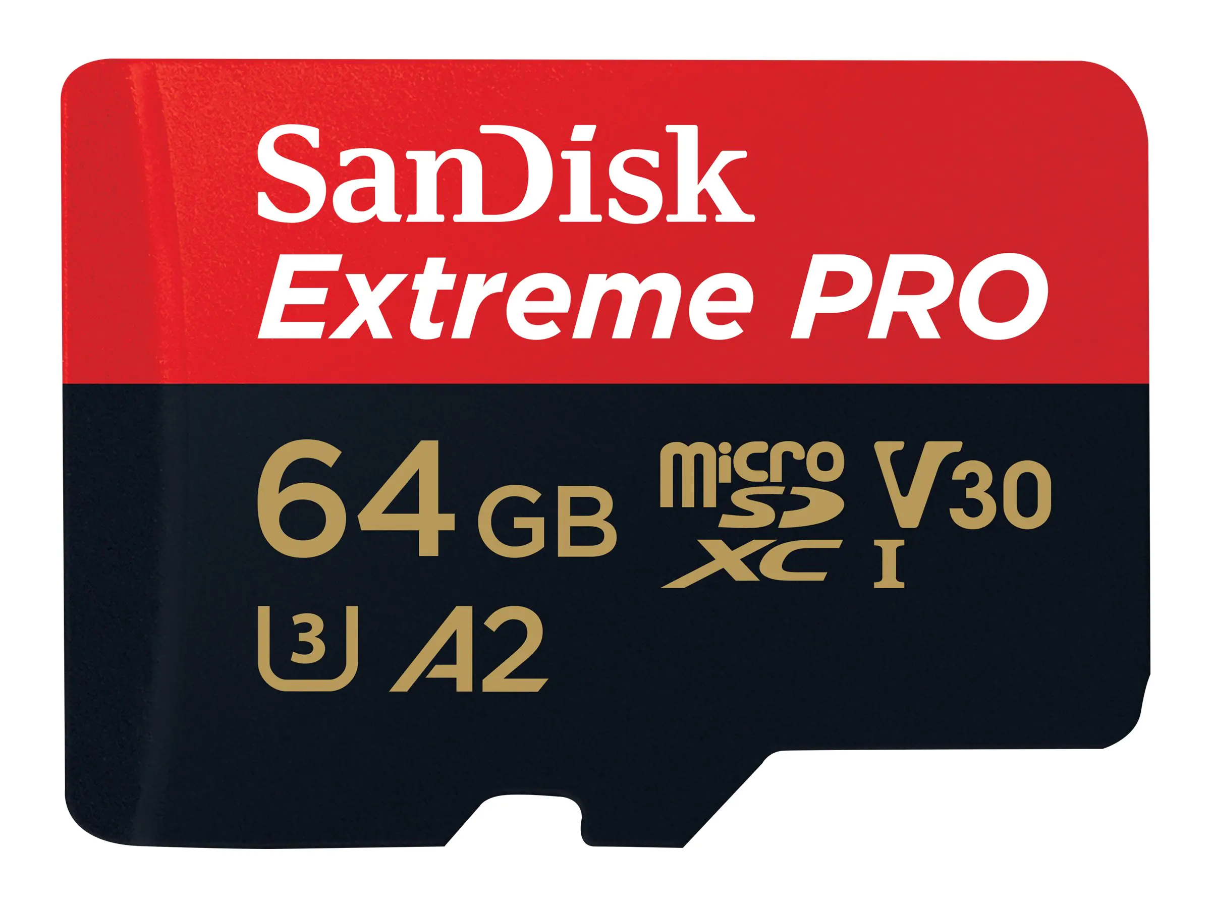 SanDisk Extreme Pro - Flash-Speicherkarte (microSDXC-an-SD-Adapter inbegriffen) - 64 GB - A2 / Video Class V30 / UHS-I U3 / Class10 - microSDXC UHS-I SanDisk Extreme Pro - Flash-Speicherkarte (microSDXC-an-SD-Adapter inbegriffen) - 64 GB - A2 / Video Class V30 / UHS-I U3 / Class10 - microSDXC UHS-I