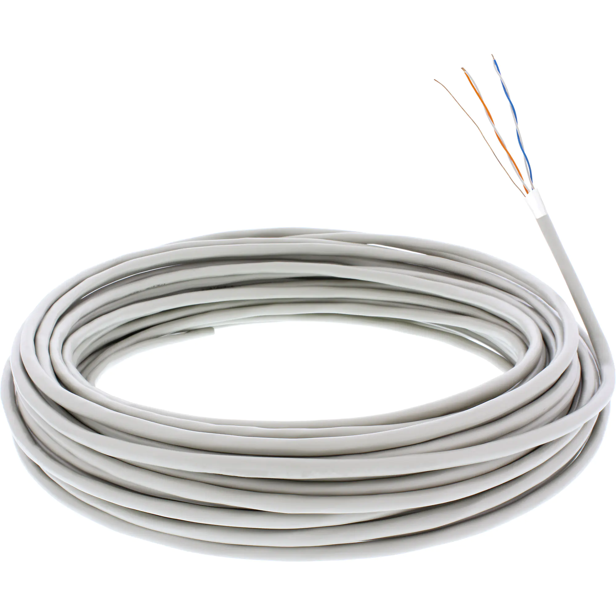 InLine - Telefonkabel in Meterware - 100 m - abgeschirmt - robust - beige
