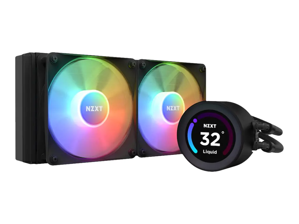NZXT Kraken Elite 240 RGB - Prozessor-Flüssigkeitskühlsystem - mit LCD-Display - (für: LGA115x Socket, LGA1200, LGA1700, AM4, AM5, sTRX4, TR4) - Kupfer - 120 mm - mattschwarz