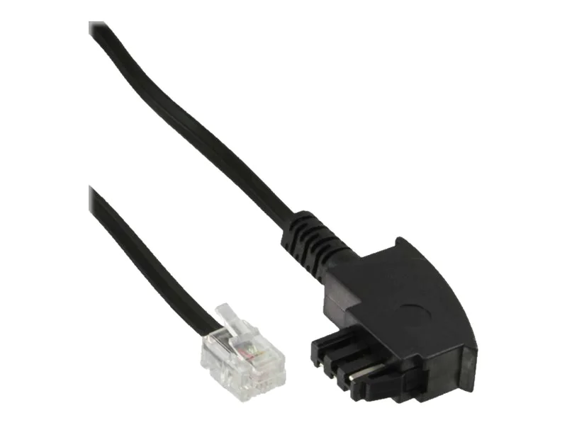 InLine - Telefonkabel - RJ-11 (M) zu TAE-F (M) - 6 m - Schwarz