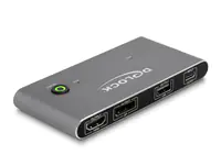 Delock - KVM-/Audio-/USB-Switch - HDMI and DisplayPort 8K MST with USB 2.0 - 4 x KVM/Audio/USB - 1 lokaler Benutzer - Desktop