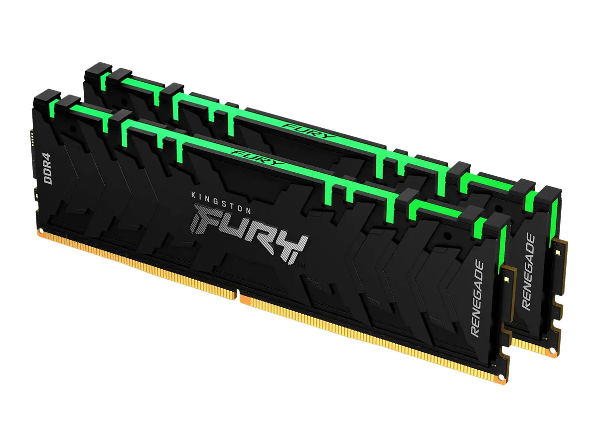 Kingston FURY Renegade RGB - DDR4 - Kit - 64 GB: 2 x 32 GB - DIMM 288-PIN - 3600 MHz / PC4-28800 - CL18 - 1.35 V - ungepuffert - non-ECC - Schwarz