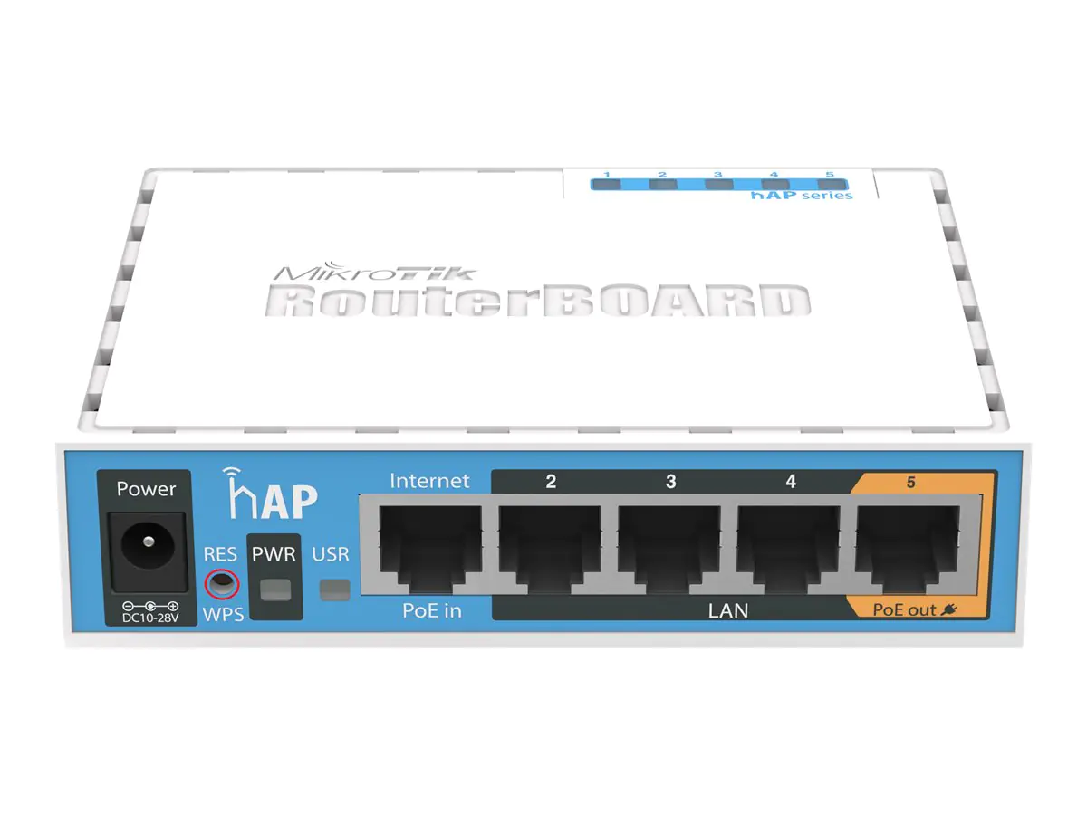 MikroTik RouterBOARD hAP - Wireless Router - 4-Port-Switch - 802.11b/g/n - 2,4 GHz