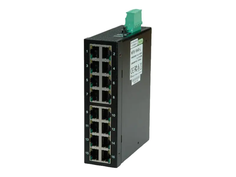ROLINE Industrial Fast Ethernet Switch - Switch - unmanaged - 16 x 10/100 - Desktop, an DIN-Schiene montierbar