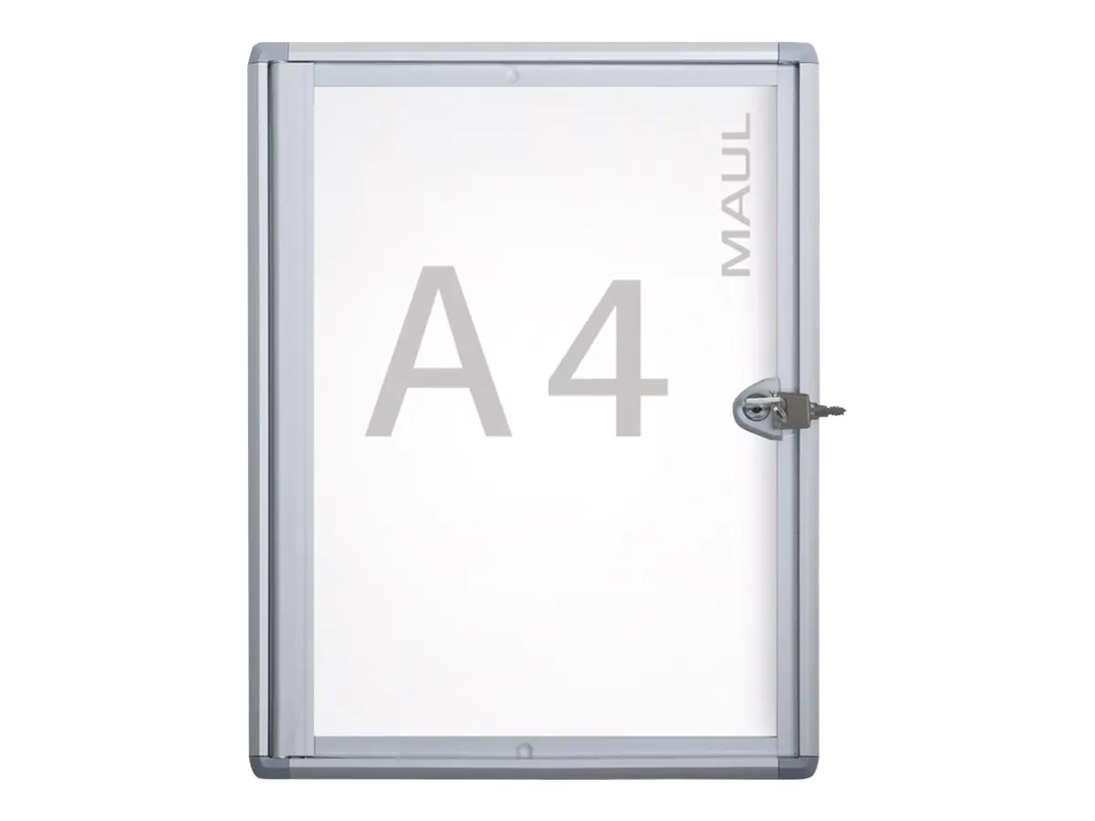 MAUL Schaukasten MAULextraslim Innenbereich 27 x 35,1 x 3,1 cm (B x H x T) DIN A4 mit Schloss Aluminium aluminium