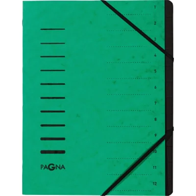 PAGNA Ordnungsmappe 40059-03 DIN A4 12Fächer Pressspankarton grün PAGNA Ordnungsmappe 40059-03 DIN A4 12Fächer Pressspankarton grün