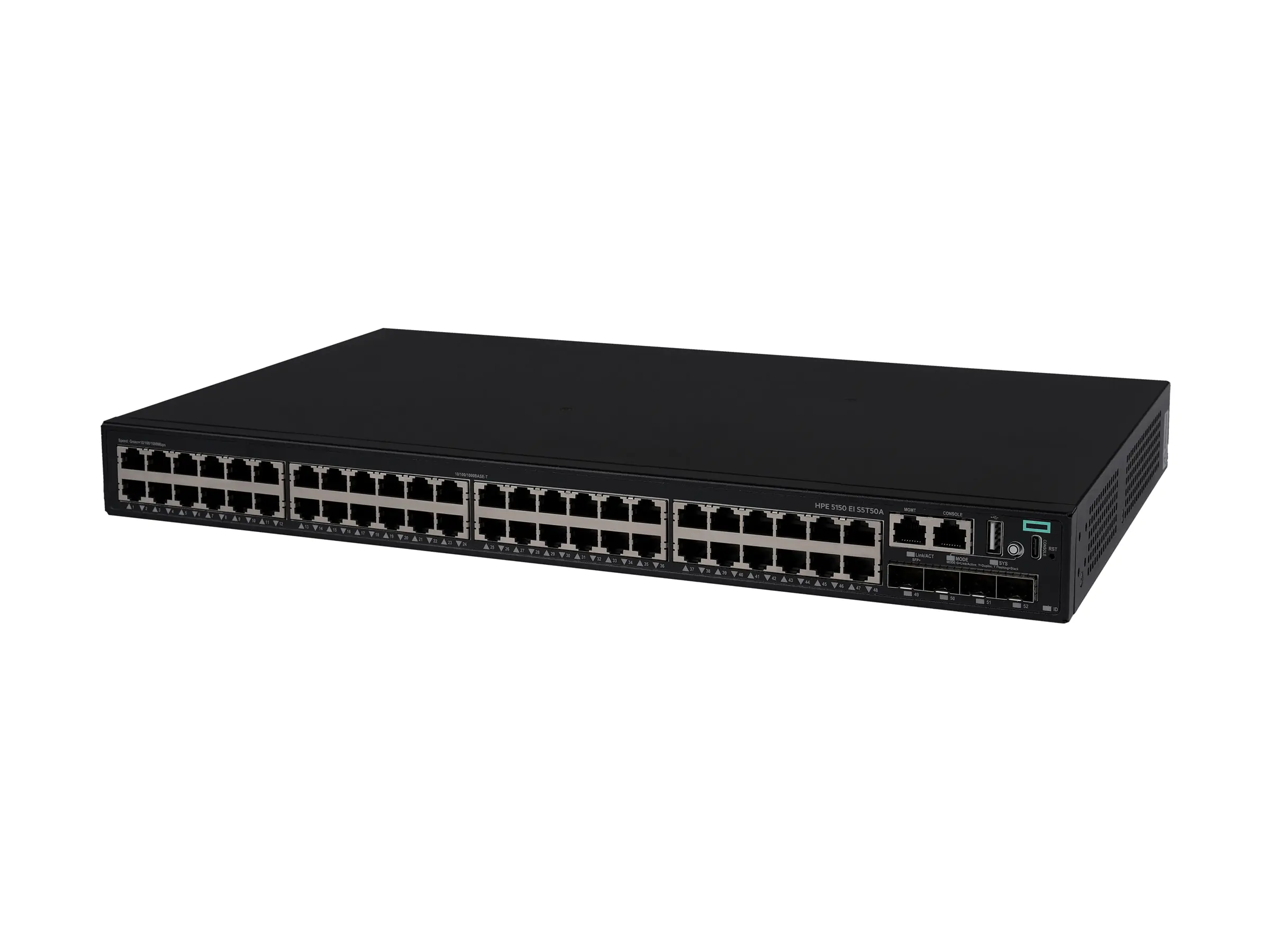 HPE Networking Comware 5150EI 48p 10M/100M/1G 4p SFP+ 1G/10G Switch - Switch - L3 - managed - 48 x 10/100/1000Base-T + 4 x 1 Gigabit / 10 Gigabit SFP+ (Uplink / Stacking) S5T50A