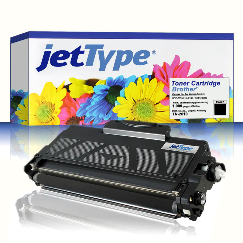 jetType Toner kompatibel zu Brother TN-2010 Schwarz 2.600 Seiten 1 Stück jetType Toner kompatibel zu Brother TN-2010 Schwarz 2.600 Seiten 1 Stück