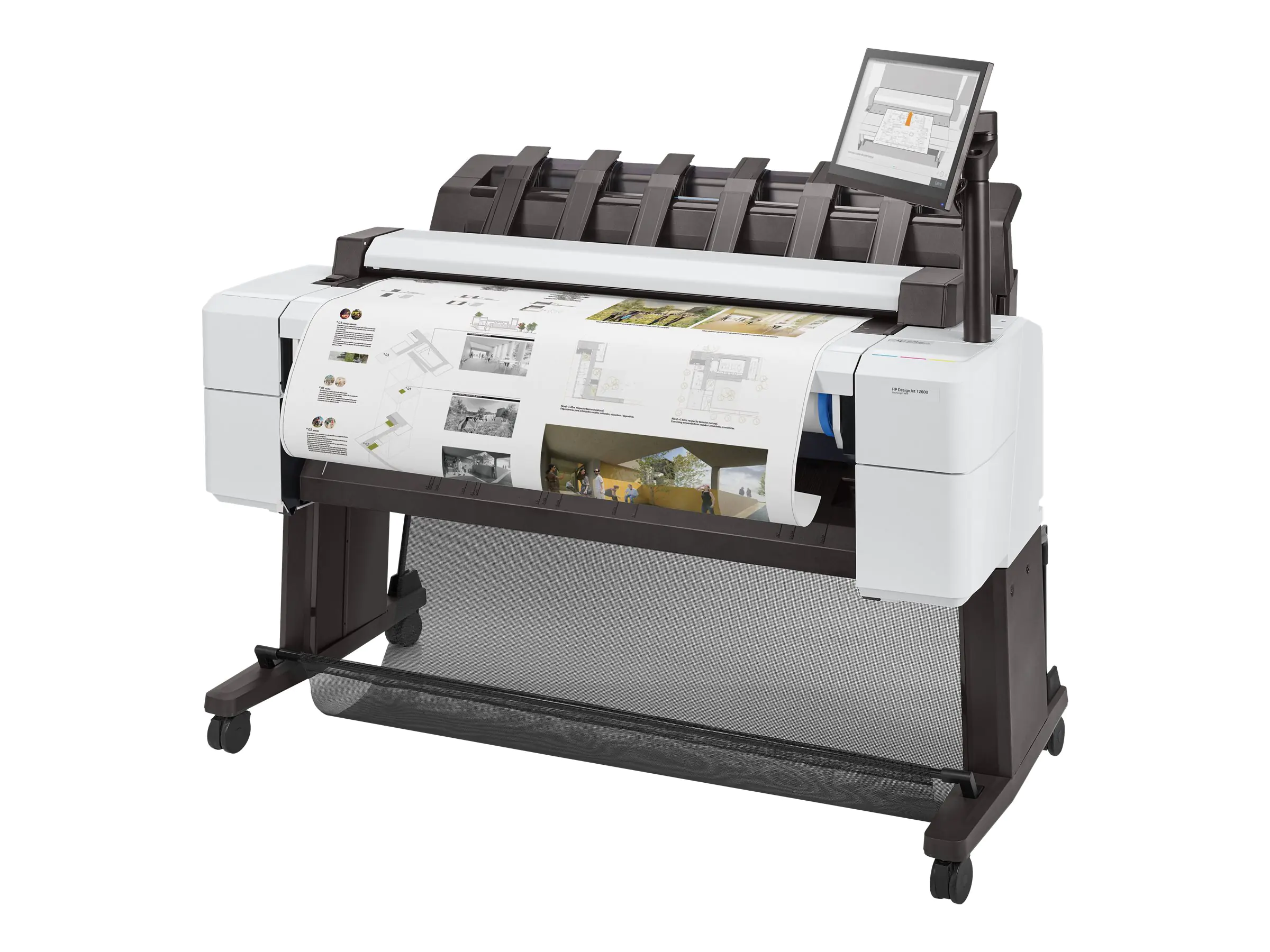 HP DesignJet T2600 PostScript - 914 mm (36") Multifunktionsdrucker - Farbe - Tintenstrahl - 914 x 8000 mm, 610 x 15000 mm (Original) - Rolle (91,4 cm x 91,4 m), 914 x 1219 mm (Medien) - bis zu 0.32 Min./Seite (Drucken) - 1 Rolle - Gigabit LAN