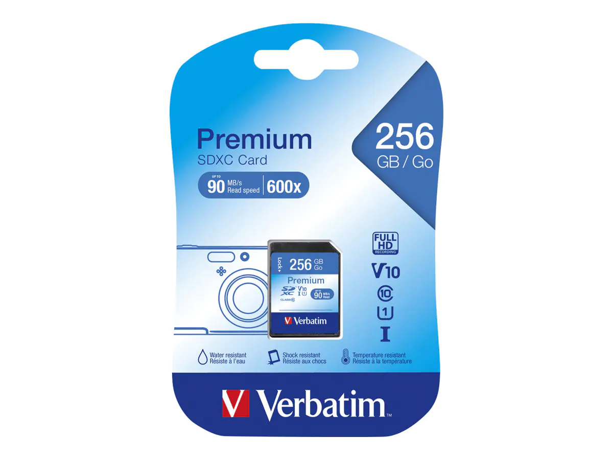 Verbatim Premium - Flash-Speicherkarte - 256 GB - UHS Class 1 / Class10 - 300x - SDXC UHS-I