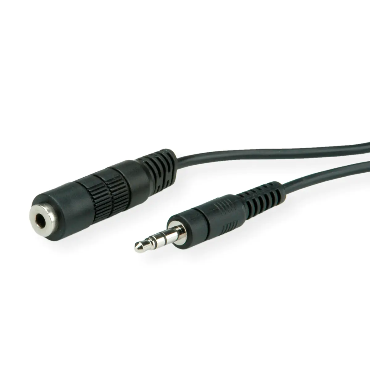 Roline - Audioverlängerungskabel - mini-phone stereo 3.5 mm männlich zu mini-phone stereo 3.5 mm weiblich - 2 m - abgeschirmt - Schwarz