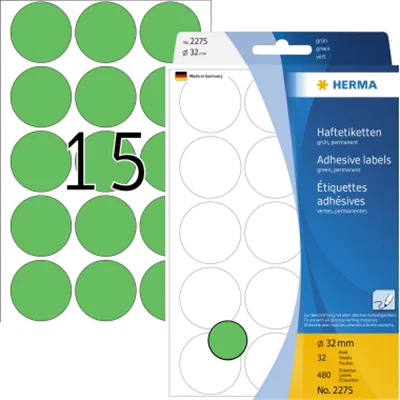 HERMA Markierungspunkt 2275 32mm grün 480 St./Pack. HERMA Markierungspunkt 2275 32mm grün 480 St./Pack.