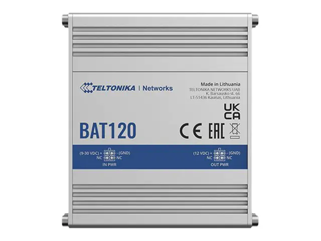 Teltonika - Netzteil (DIN-Schiene montierbar / extern) - DC 9 - 30 V - 22 Watt - 2 x Batterie - Lithium-Ionen - 17 Wh
