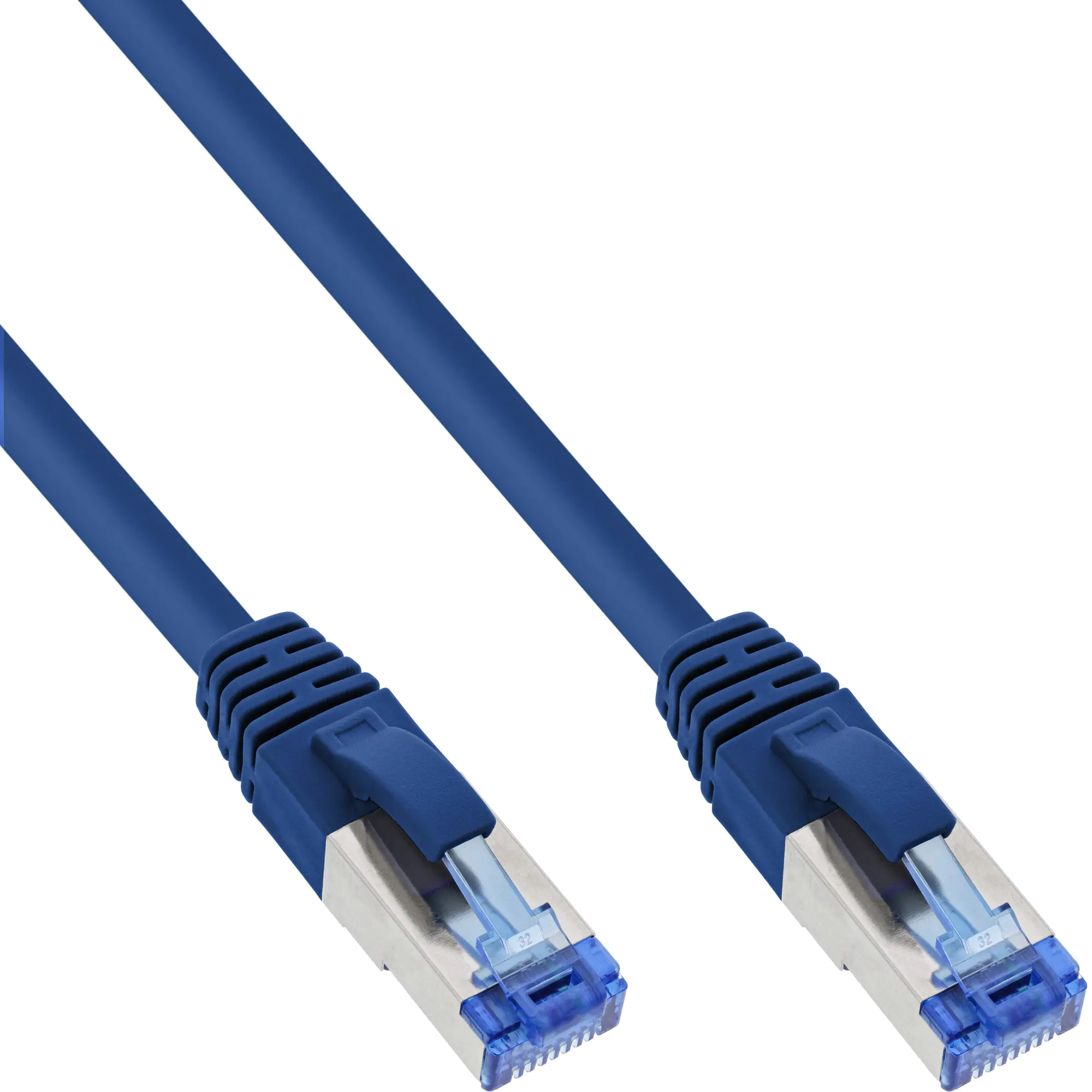 InLine - Patch-Kabel - RJ-45 (M) zu RJ-45 (M) - 20 m - SFTP, PiMF - CAT 6a - halogenfrei, geformt, ohne Haken - Blau
