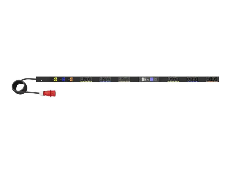 Eaton G4 - Stromverteilungseinheit (Rack - einbaufähig) - verwaltet - Wechselstrom 240/415 V - 22 kW - 3 Phasen - Ethernet 10/100/1000, serial - Eingabe, Eingang IEC 60309 32A - Ausgangsanschlüsse: 24 (12 x IEC 60320 C13, 12 x IEC 60320 C39) - 3 m Schnur