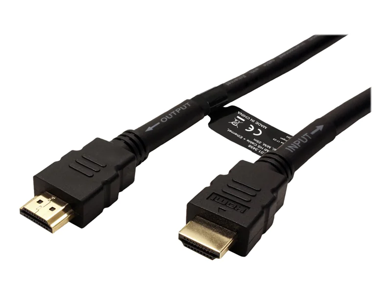 Roline - Highspeed - HDMI-Kabel mit Ethernet - HDMI männlich zu HDMI männlich - 25 m - abgeschirmt - Schwarz - 4K Unterstützung, 2160p-Unterstützung