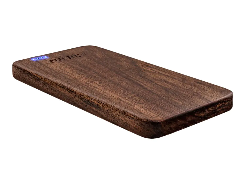 InLine woodplate - Powerbank - 5000 mAh - 2.1 A (USB) - auf Kabel: Micro-USB - Walnussholz