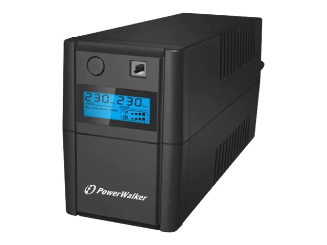 PowerWalker VI 650SE LCD - USV - Wechselstrom 230 V - 360 Watt - 650 VA - 7 Ah - USB - Ausgangsanschlüsse: 2 - Schwarz